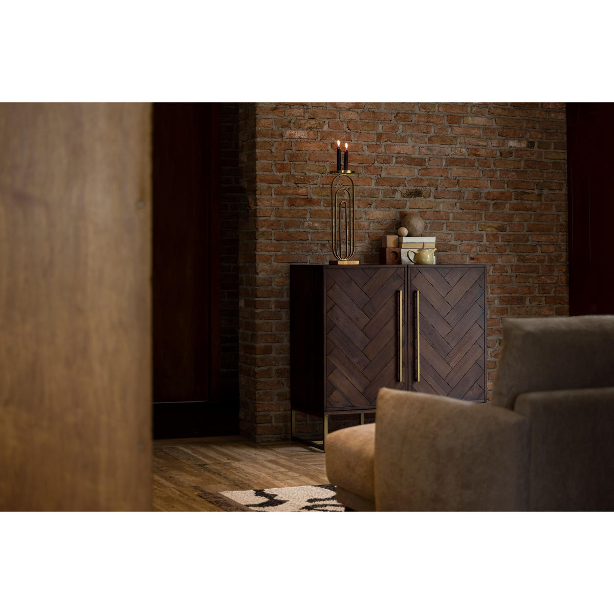 WEINSCHRANK Class Akazienholz Dunkelbraun - Braun, Holz (100/100/50cm) - Dutchbone