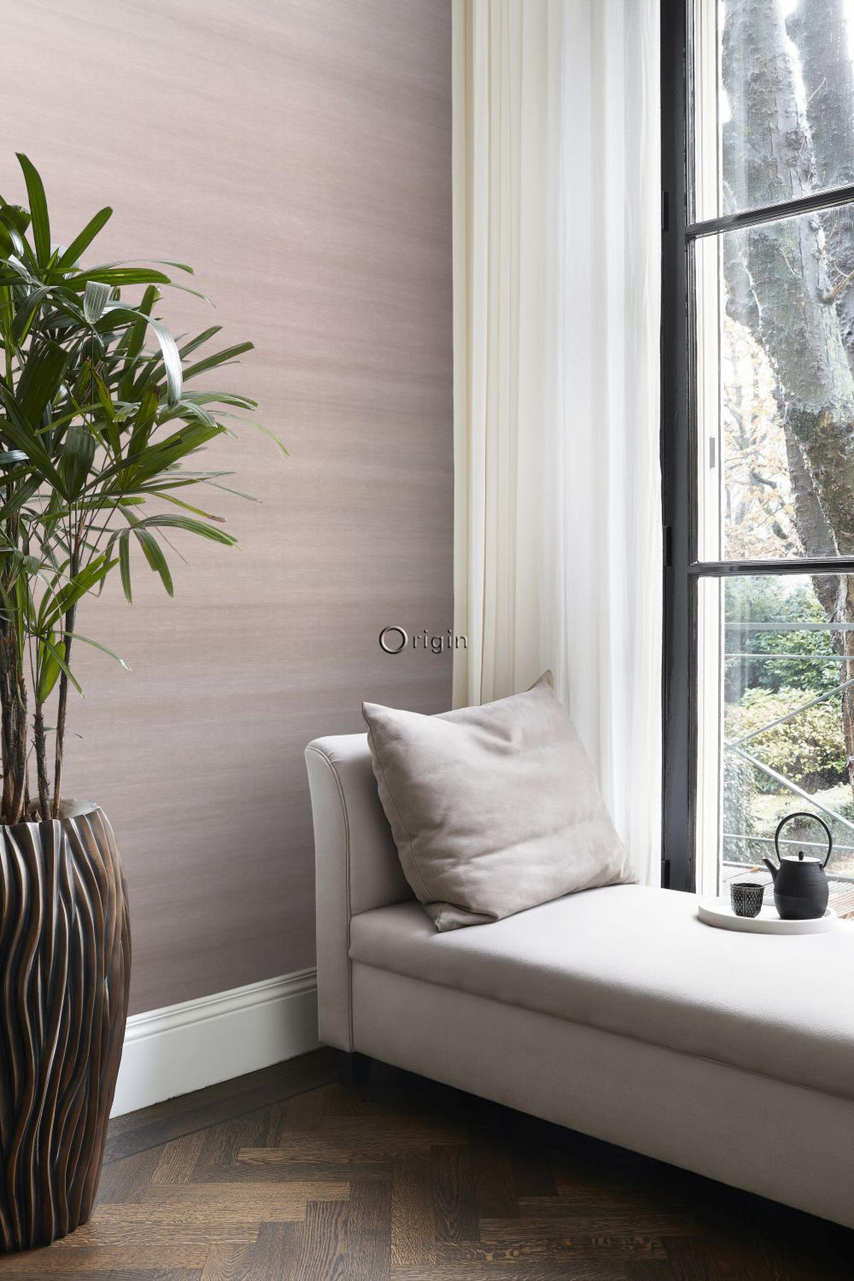 FOTOTAPETE Gewebeoptik mit Farbverlauf 200 x 300 cm - Pink, Papier (200/300cm) - Origin Wallcoverings