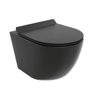 WAND-WC Rolo Schwarz, Keramik, 48,5/37/35,5 cm - Schwarz, Keramik (37/35.5/48.5cm) - bad land