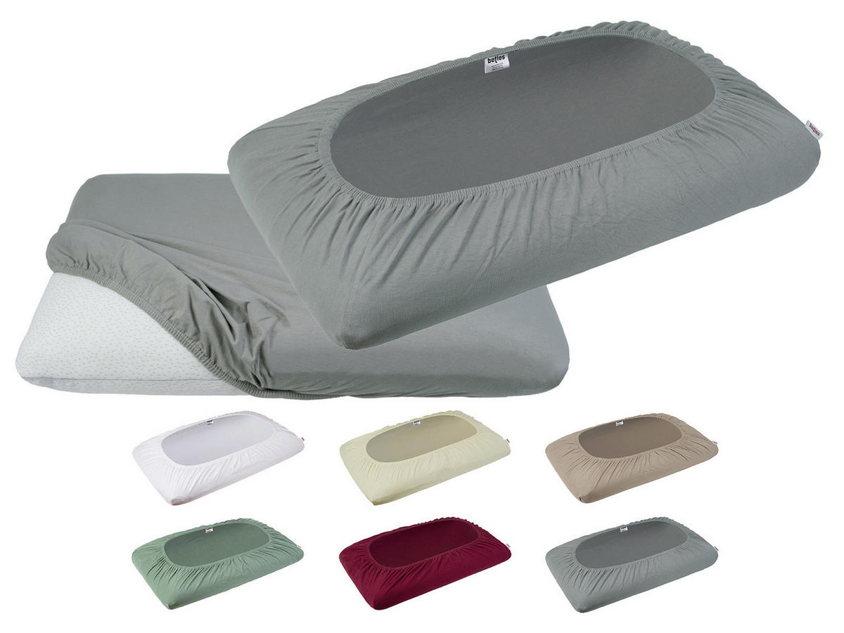 NACKENKISSEN-SPANNBEZUG BasicSoft Baumwoll-Jersey mit Elasthan silber-grau 40/70 cm - Grau, Textil (40/70cm) - beties Heimtextil