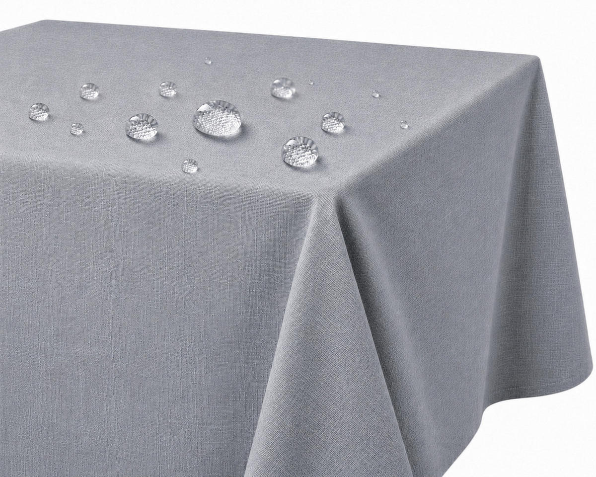 TISCHDECKE Leinenoptik 90/90 cm eckig silber - Silberfarben, Kunststoff (90/90cm) - TiborTex