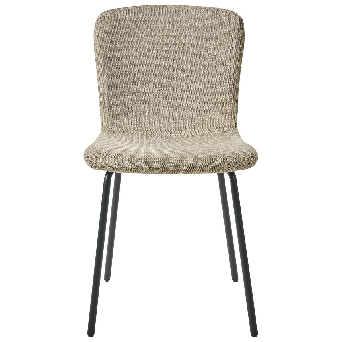 ESSZIMMERSTUHL 4er-Set Beige Caldwell - Beige/Schwarz, Textil (45/80/46cm) - Beliani