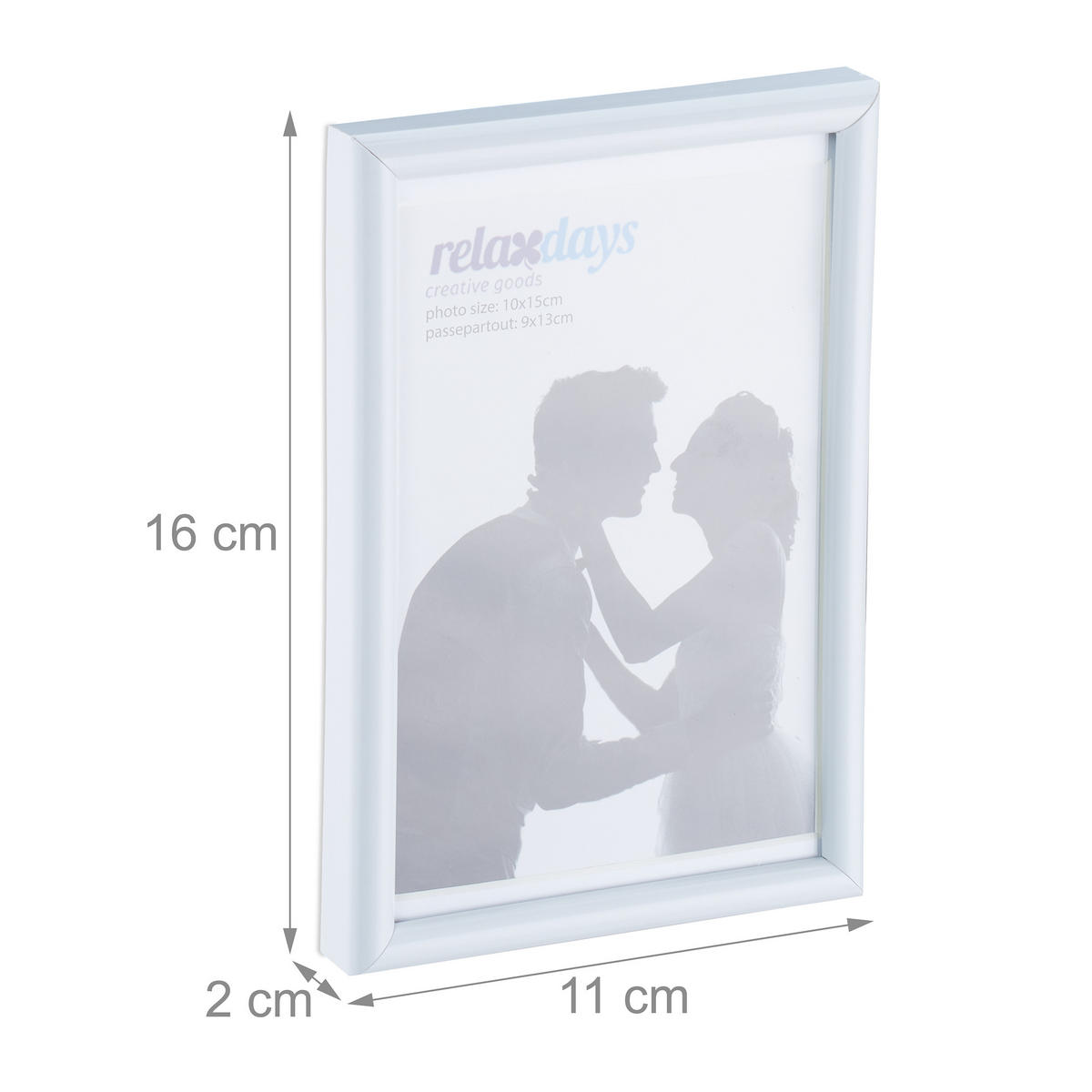 BILDERRAHMEN - Weiß, Glas/Holzwerkstoff (11/16/2cm) - Relaxdays