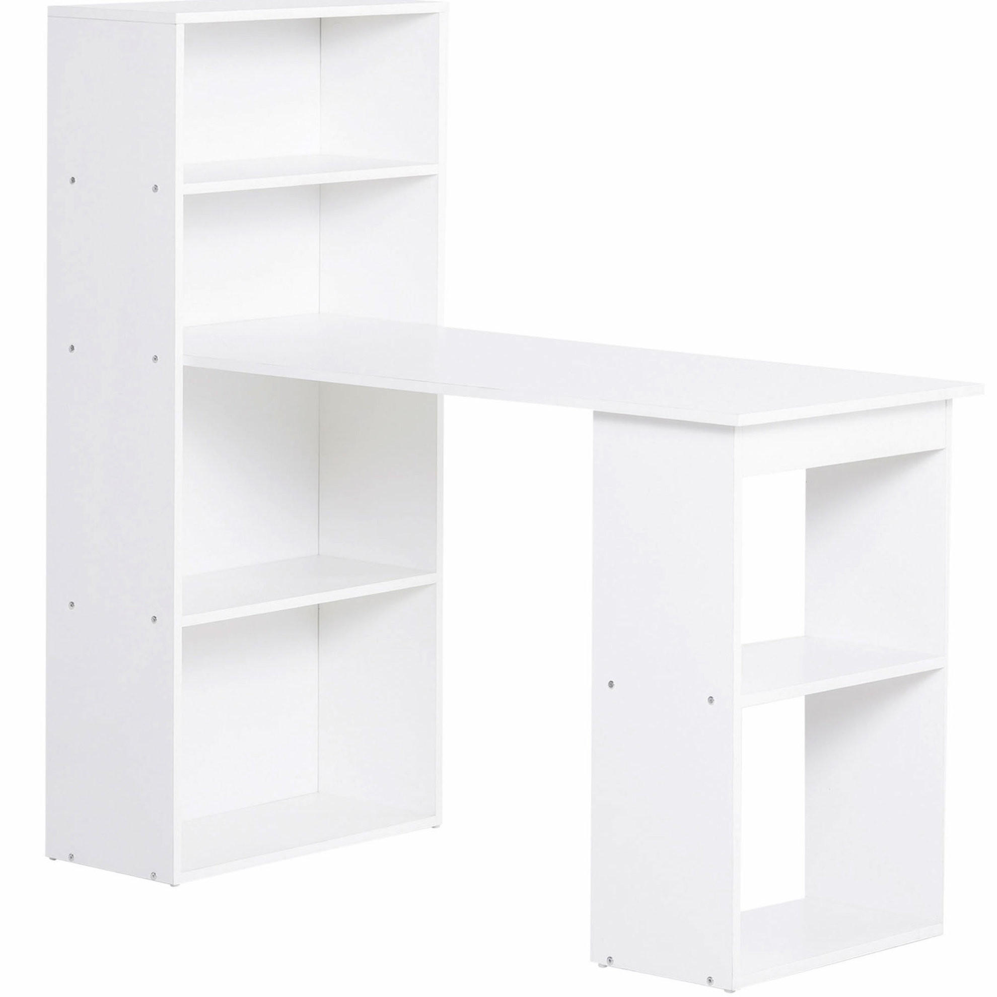 SCHREIBTISCH mit Regal 120 x 55 cm Weiß - Weiß, Holz (120/55/120cm) - Meubliv