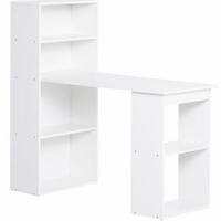 SCHREIBTISCH mit Regal 120 x 55 cm Weiß - Weiß, Holz (120/55/120cm) - Meubliv