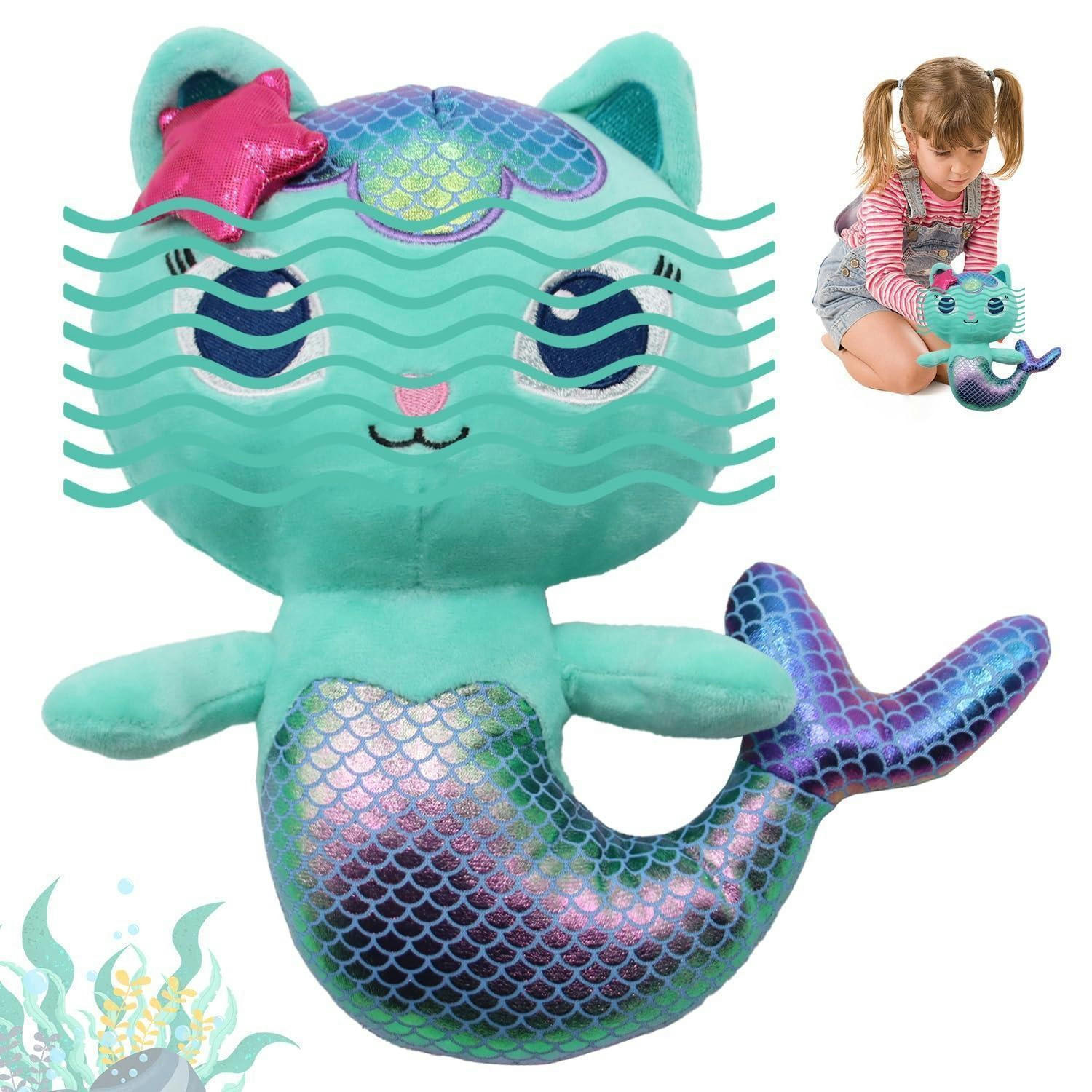PLÜSCHTIER Meerjungfrau Katze 25 cm - Multicolor, Textil (5/10cm)