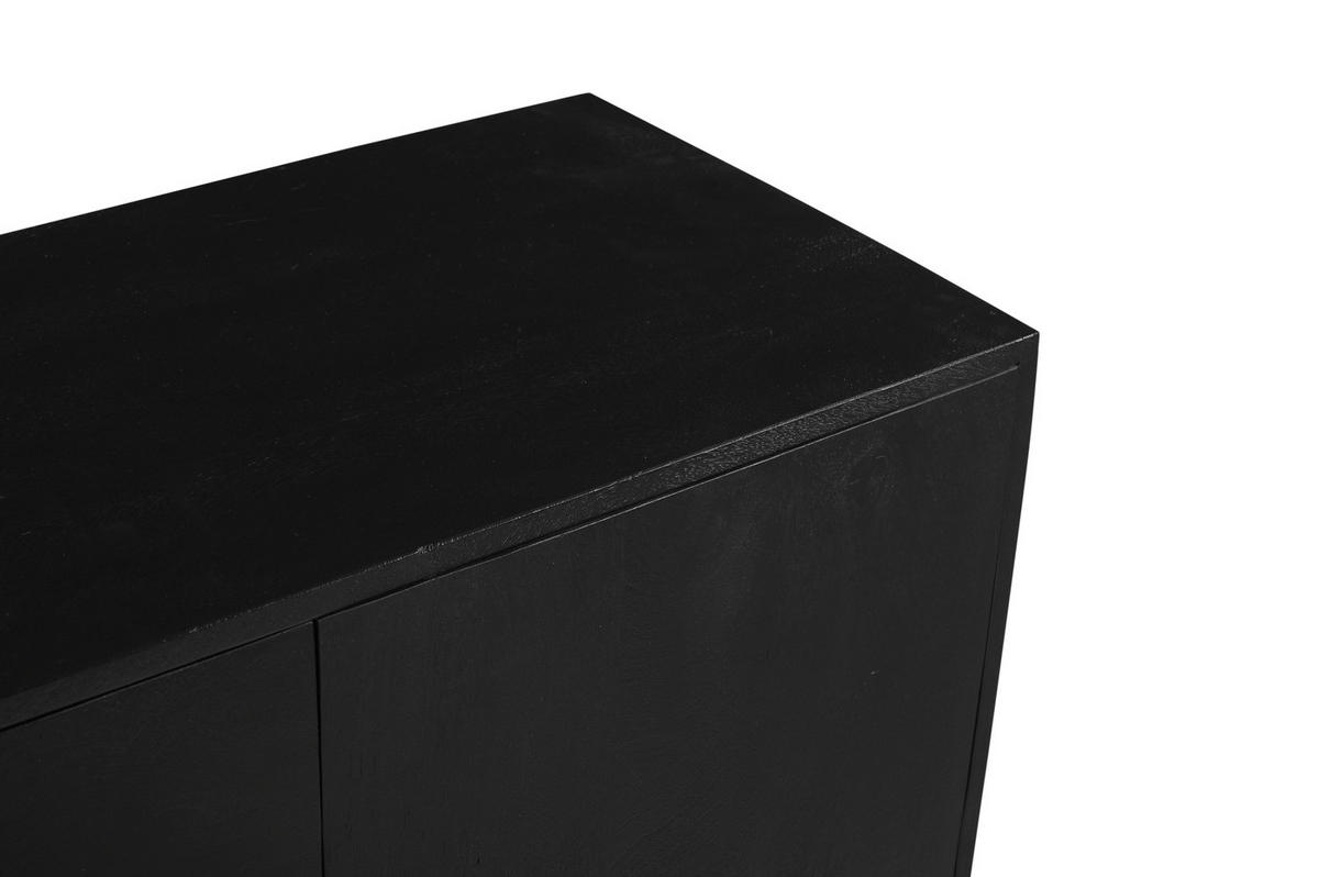 KOMMODE aus Mangoholz 180x40x80cm, schwarz - Schwarz, Holz (180/80/40cm) - Giga Meubel