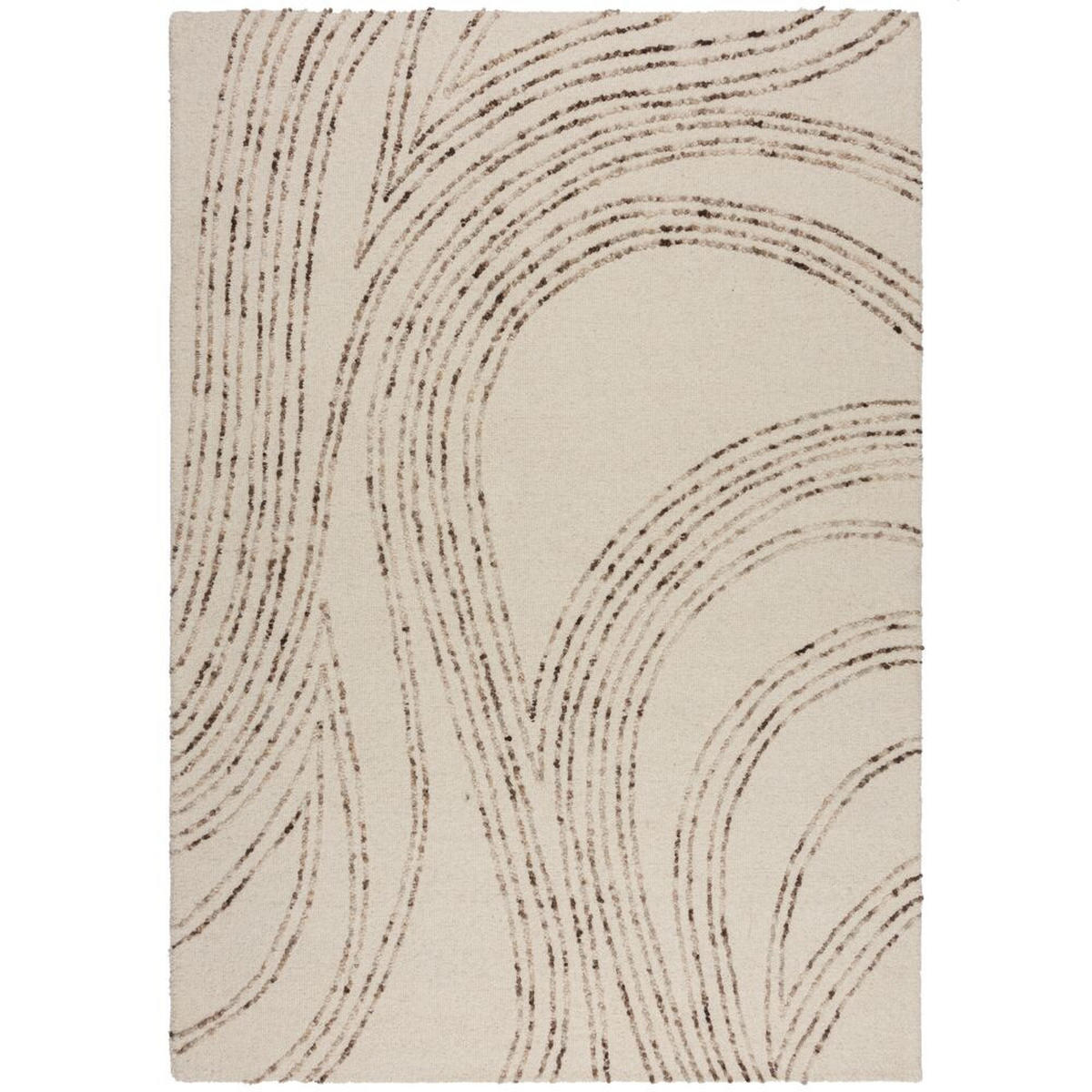 WOLLTEPPICH Abstrakt-Wirbel, handgetuftet, naturfarben HUMBER, Natur-Braun 160x230 cm - Naturfarben, Textil (160/230cm) - KADIMA DESIGN