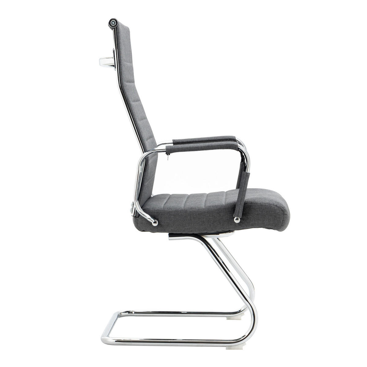 BESUCHERSTUHL OFFICE COMFORT 2er Set Stoff Dunkelgrau - Dunkelgrau/Anthrazit, Textil/Metall (56.5/110/64cm) - SVITA