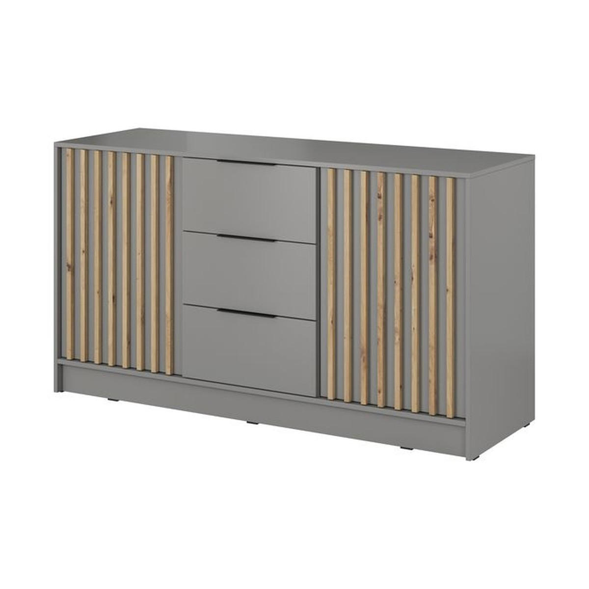 KOMMODE – 155 cm – Nelly – Grau - Grau, Holzwerkstoff (155/86/45cm) - hi-markt