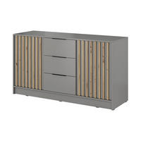 KOMMODE – 155 cm – Nelly – Grau - Grau, Holzwerkstoff (155/86/45cm) - hi-markt