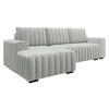 ECKSOFA Hugo, Seite: Links - Dunkelbraun/Silberfarben, Holz/Textil (240/140cm)