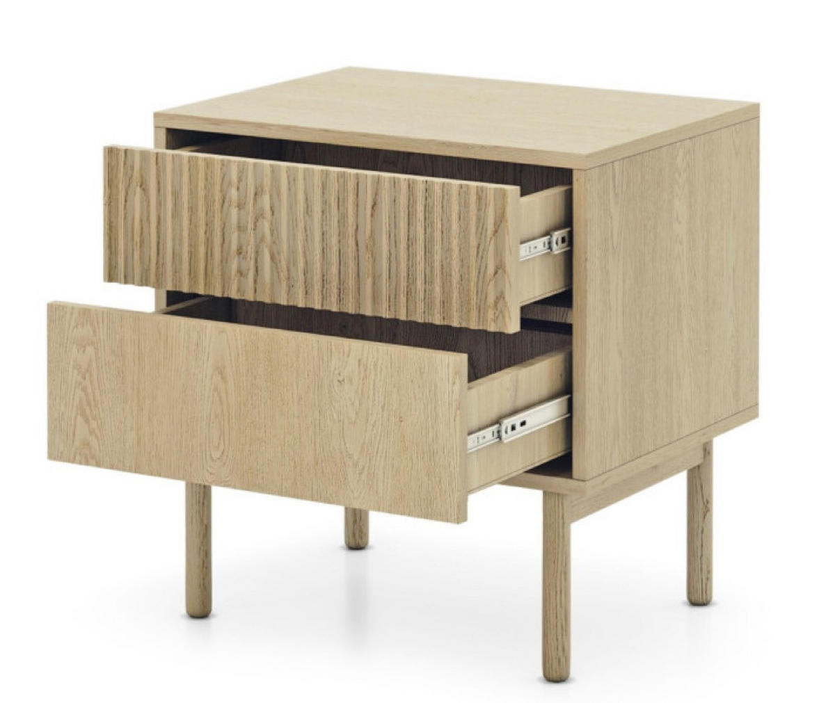 NACHTTISCH Weiß AVO Gerillt - Gelb, Holz (53.5/55/39.5cm) - Sepro Meble