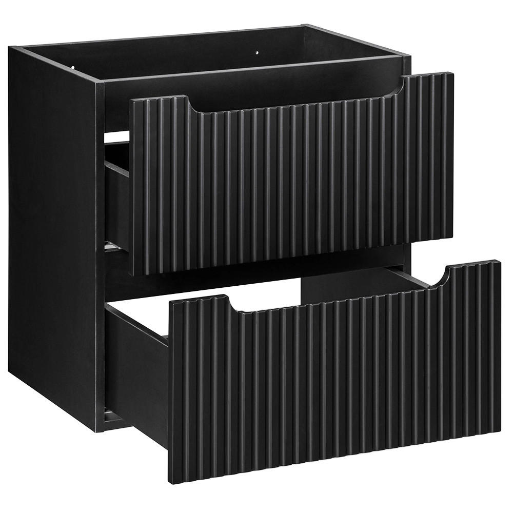 WASCHBECKENSCHRANK Newport-56 - Schwarz, Holzwerkstoff (60/57/39cm) - Lomado