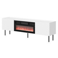 TV-LOWBOARD Lucca 180 2D mit Elektrische Kamin - Schwarz/Weiß, Holz/Holzwerkstoff (181/59/40cm) - MIRJAN24