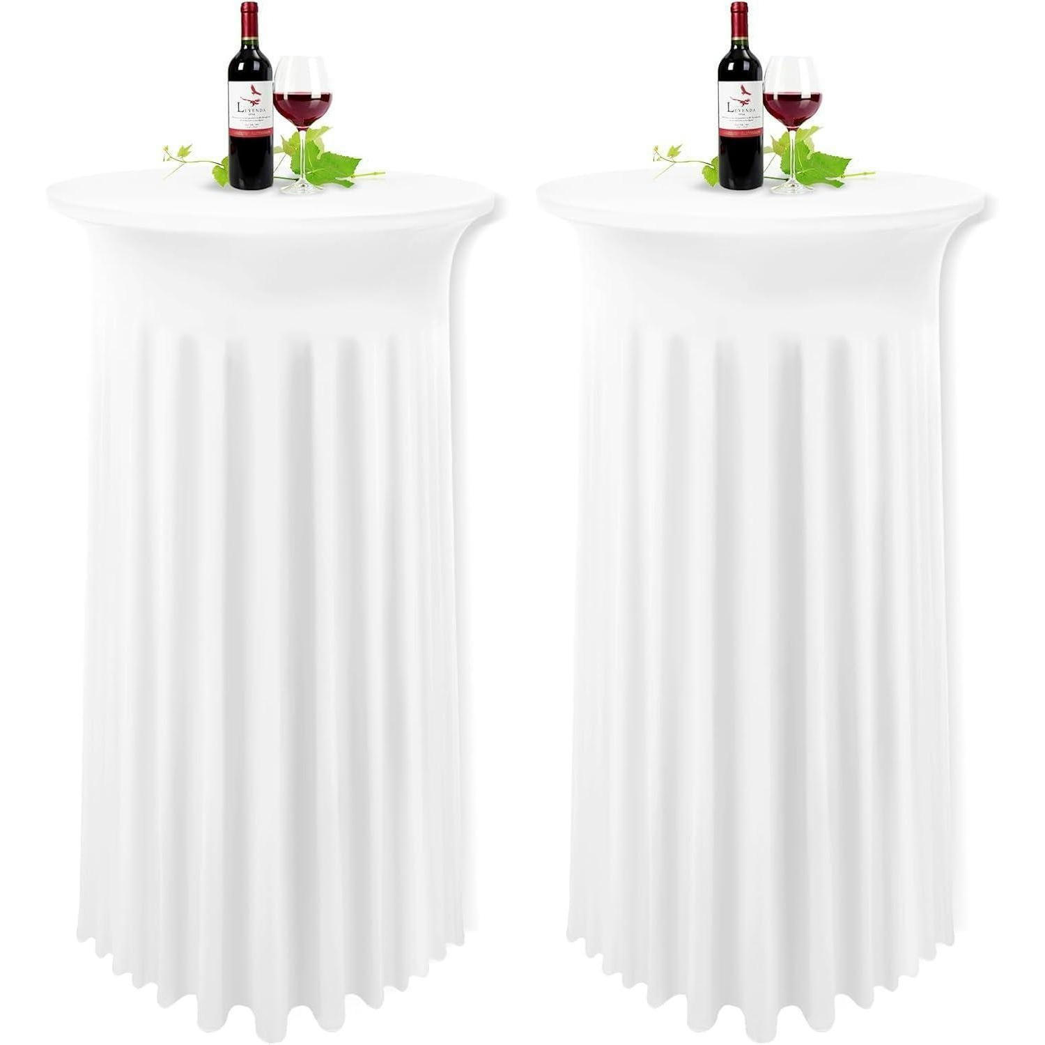 TISCHDECKE 2-teiliges Set Spandex mit Rock 60 x 110 cm Weiß - Weiß, Textil (110/60/1cm)