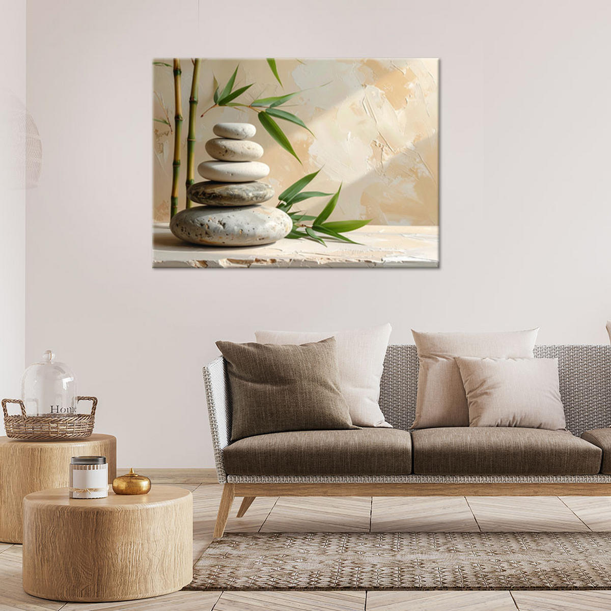 LEINWANDBILD Zen und Orientalisch 90x60cm - Beige, Textil (90/60cm) - Feeby