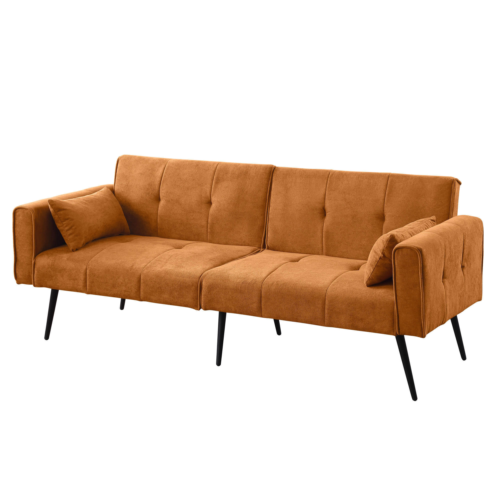 SOFA mit Cordbezug Stoff Orange - Orange, Holzwerkstoff (175/71/71cm) - Meubliv