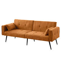 SOFA mit Cordbezug Stoff Orange - Orange, Holzwerkstoff (175/71/71cm) - Meubliv