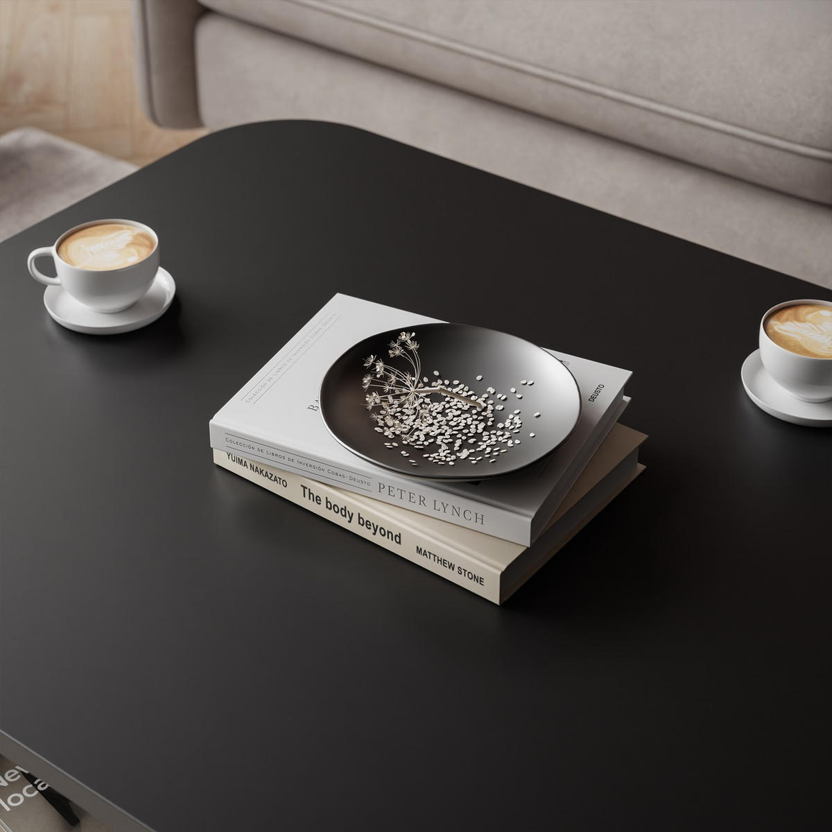 COUCHTISCH SHADOW II mit Ablage unter der Tischplatte - Schwarz, Holzwerkstoff (60/80/35cm) - Lookway