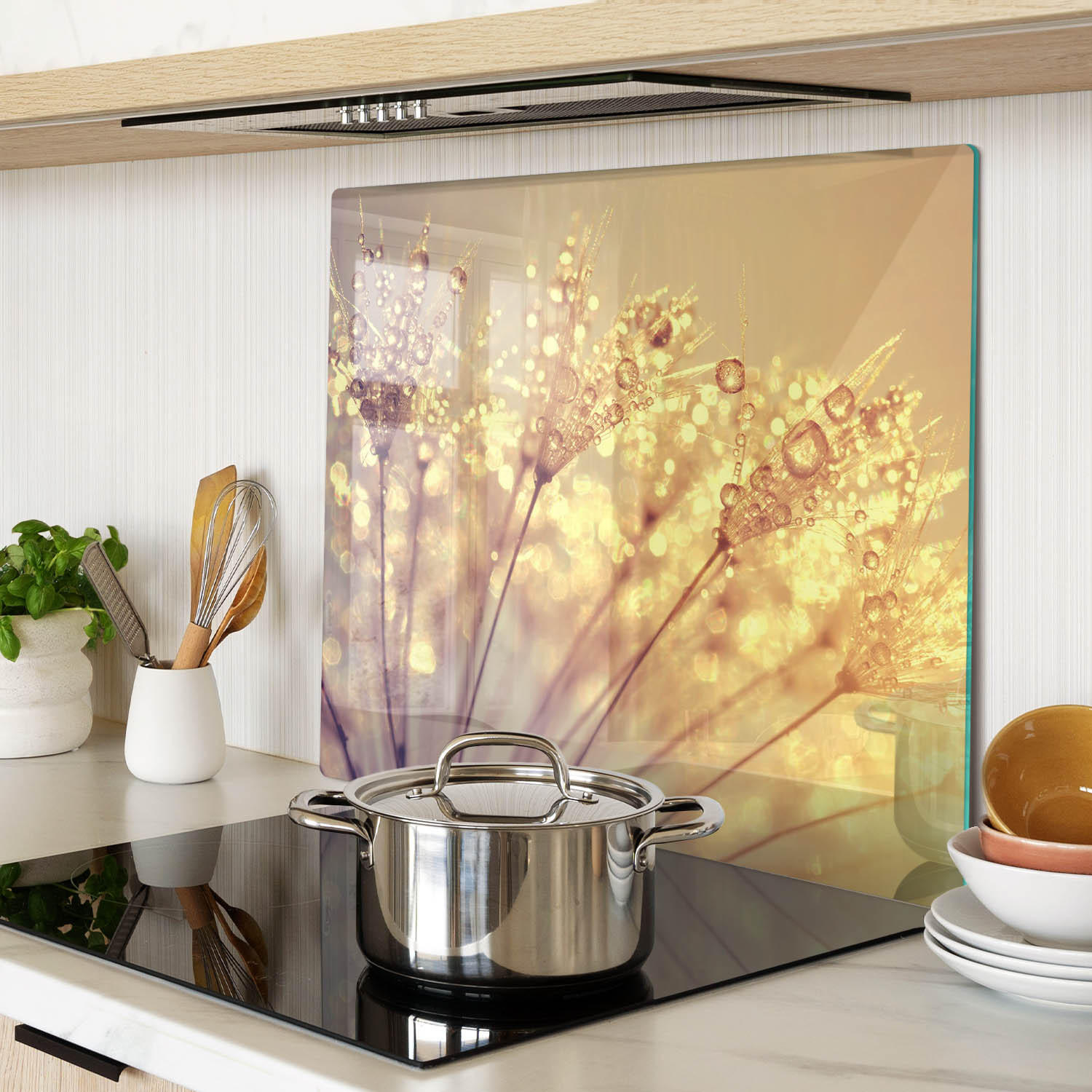 GLASPLATTE 60x52 cm Löwenzahn - Beige, Glas (60/0.4/52cm) - TULUP