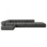 ECKSOFA modulares Sofa Felto-L2 - 380x190x70 cm Dunkelgrau Velours - Dunkelgrau, Holzwerkstoff/Textil (380/190cm) - ALTDECOR
