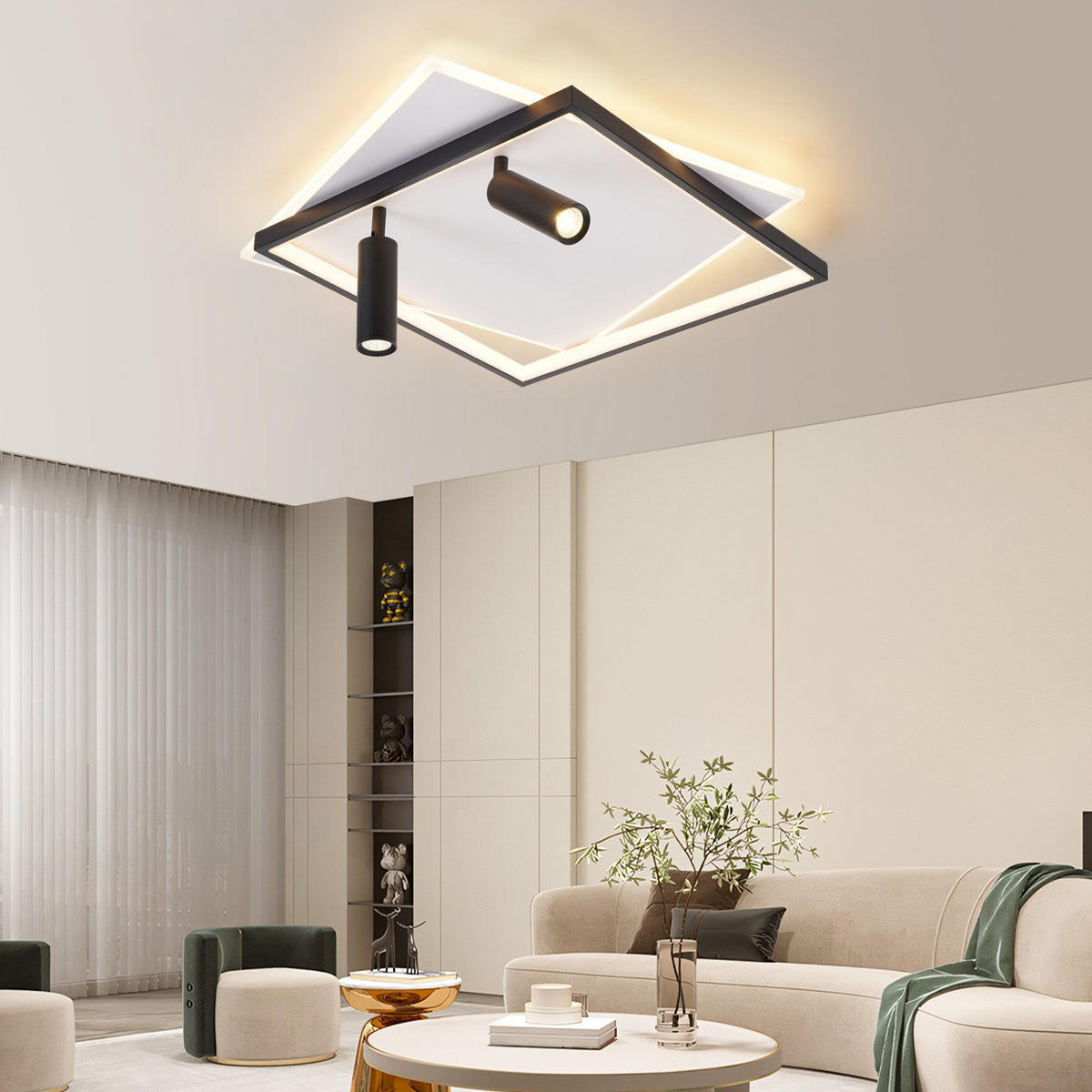 LED-DECKENLEUCHTE Dillon 50/50/13cm - Weiß, Metall (50/50/13cm) - Nettlife
