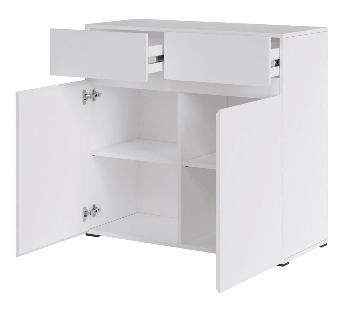 KOMMODE Rimini weiß 90 / 40 / 86cm - Weiß, Holz/Holzwerkstoff (90/86/40cm) - Feldmann-Wohnen