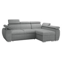 ECKSOFA Boston Mini, Seite: Rechts - 2R+LC - Chromfarben/Dunkelgrau, Holz/Textil (255/170cm) - MIRJAN24