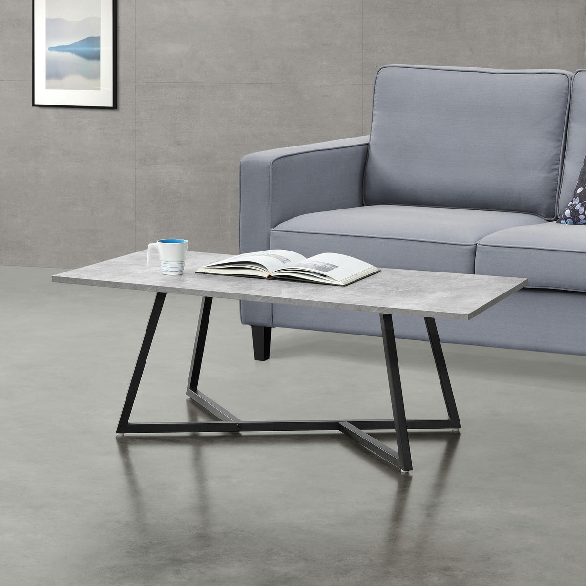 KONZOLOVÝ STOLEK Mosta 120/60/45 cm - světle šedá, kompozitní dřevo (60/120/45cm) - [en.casa]