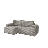 ECKSCHLAFSOFA Bohoo-Ecksofa mit Schlaffunktion stoff Velo Grau Links - Grau, Holz/Textil (140/248cm) - Kaiser Möbel