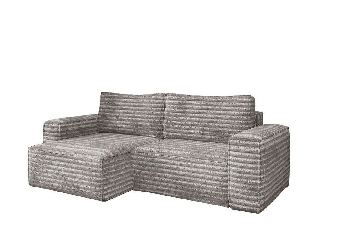 ECKSCHLAFSOFA Bohoo-Ecksofa mit Schlaffunktion stoff Velo Grau Links - Grau, Holz/Textil (140/248cm) - Kaiser Möbel