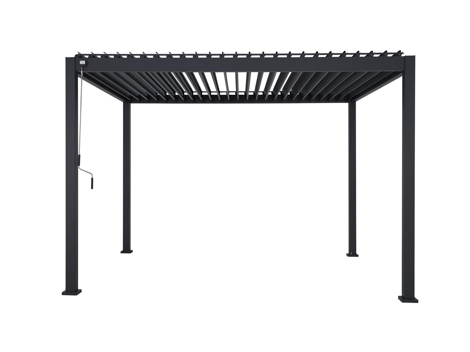 LAMELLENDACH-PERGOLA Mirador Deluxe 3x3,6 m Anthrazit Aluminium - Grau, Kunststoff (360/250/300cm) - Green Spirit