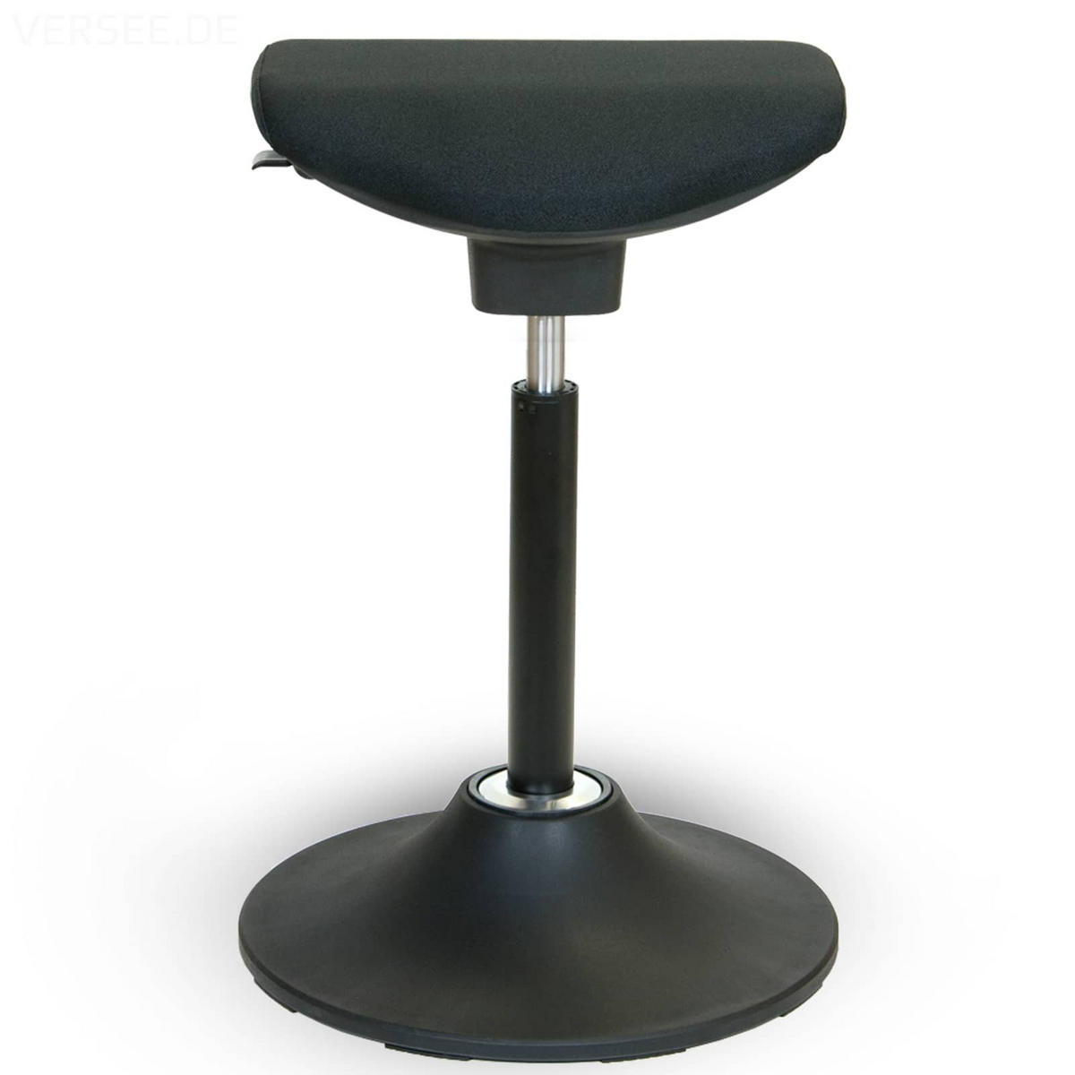 SITZ-STEHSTUHL V1703 Stoff Schwarz, ergonomisch, 150kg belastbar, Sitzhöhe 64-89cm - Schwarz, Textil/Metall (45/64/45cm) - Versee
