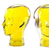 KOPFHÖRERSTÄNDER MICK Glas transparent gelb - Gelb, Glas (21/29/21cm) - DESIGN DELIGHTS