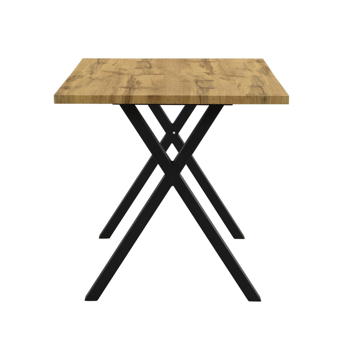 ESSTISCH 140/80/76 cm in Eichefarben mit Kreuzgestell und MDF-Tischplatte - Eichefarben, Holzwerkstoff (140/80/76cm) - Flora Grace
