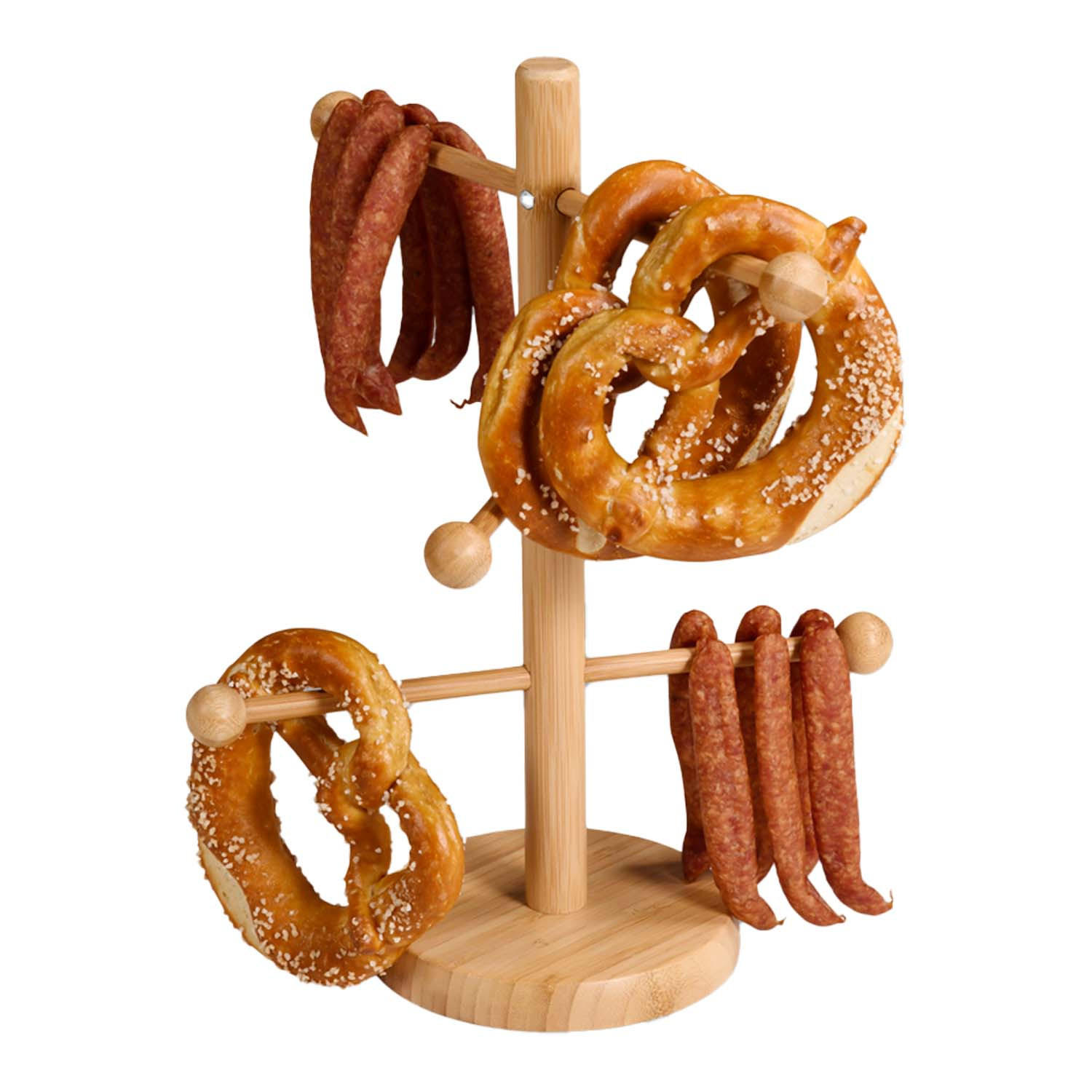 SERVIERSTÄNDER, 4 Stück, 6-armig - Bambus, 37cm Höhe - Naturfarben, Holz (18.5/37cm) - Kesper