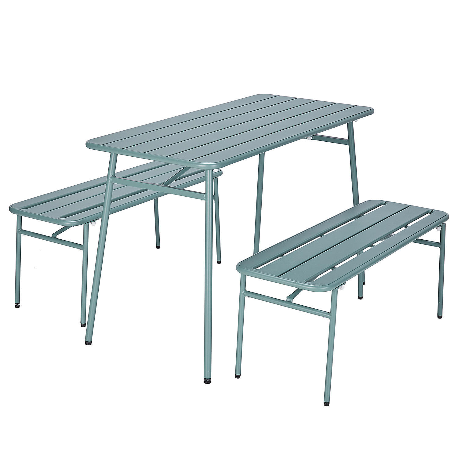 GARTENMÖBEL-SET (3-teilig) Lineside - Grün, Metall - Butlers