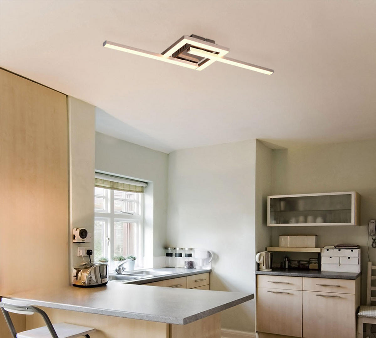 LED DECKENLEUCHTE Viale Silber Metall - Silberfarben, Metall (16/54/5cm)