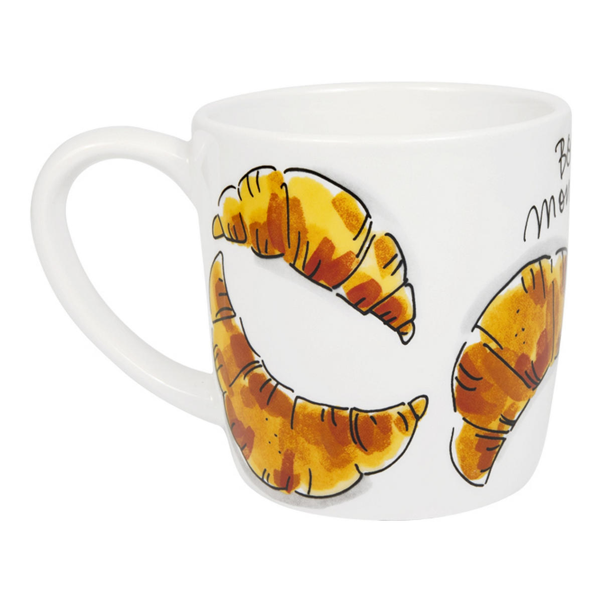 CAPPUCCINO-BECHER Valentinstag Croissants in Bunt - 500 ml - Multicolor, Keramik (0.5L) - Blond Amsterdam