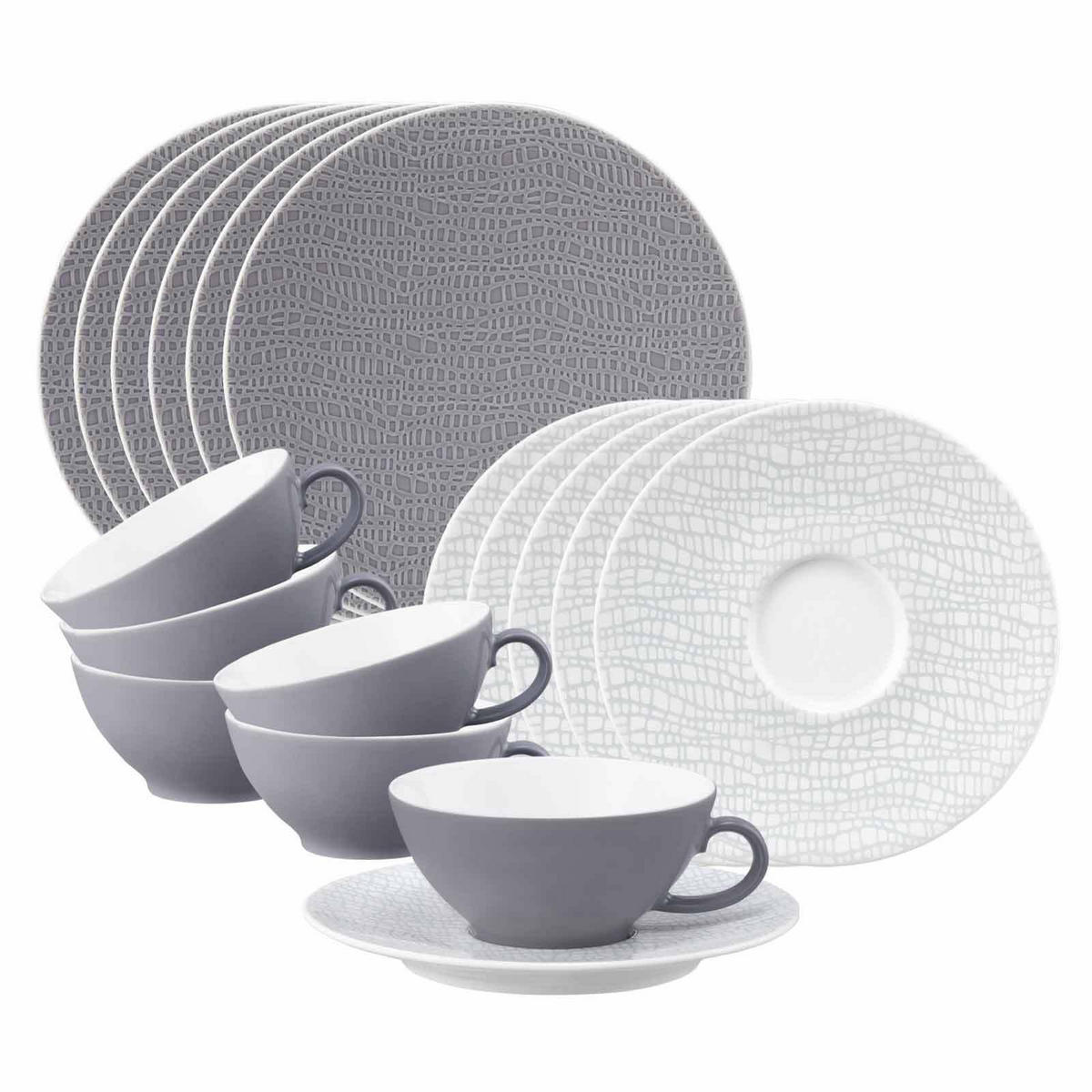 TEESERVICE Life Fashion Elegant Grey 18er Set - Grau, Keramik (1/1/1cm) - Seltmann Weiden
