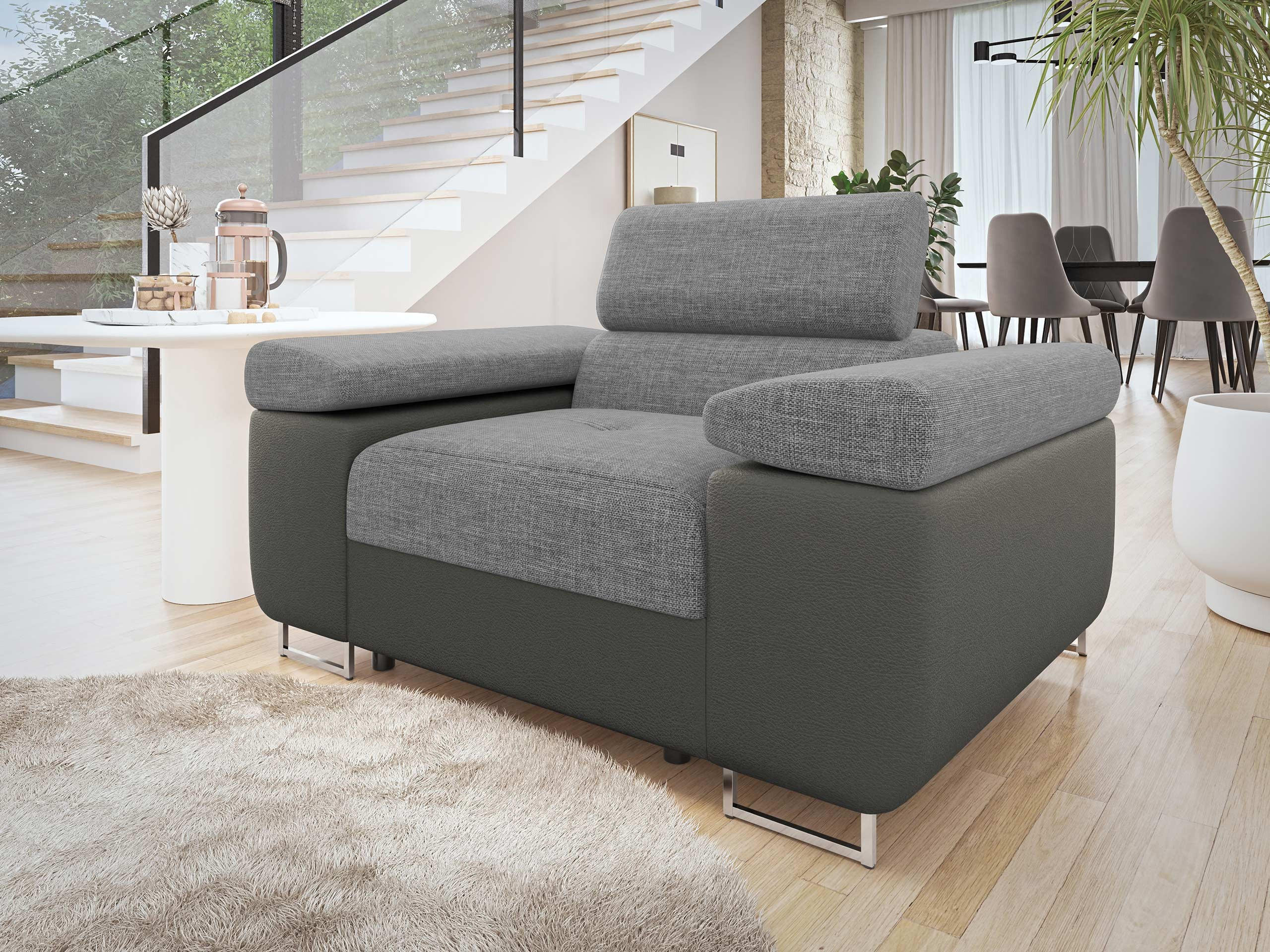 SESSEL Torezio - Greige, Holz/Textil (134/90/102cm) - MIRJAN24