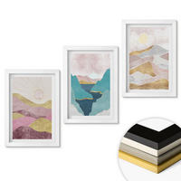 WANDBILDER 3er-Set - 20x30 cm Weißer Rahmen - Abstrakte Berge Sonne - Weiß, Kunststoff (20/30cm) - ArtPrintCave