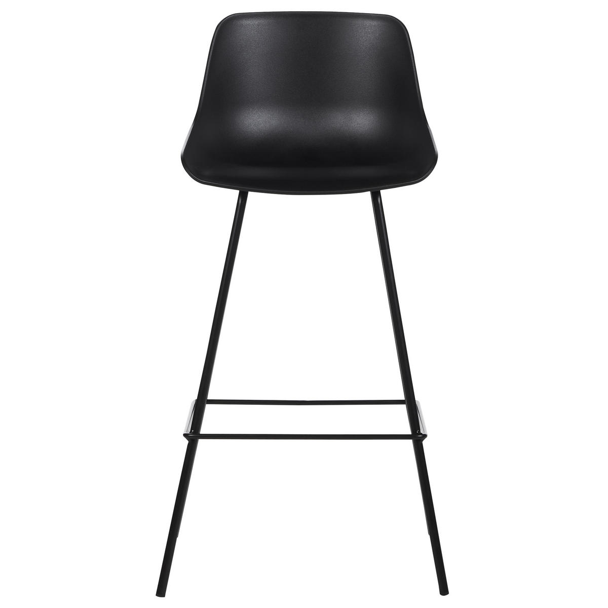 BARSTUHL 2er-Set Kunststoff/Metall schwarz Emmet - Schwarz, Kunststoff (49/100/47cm) - Beliani