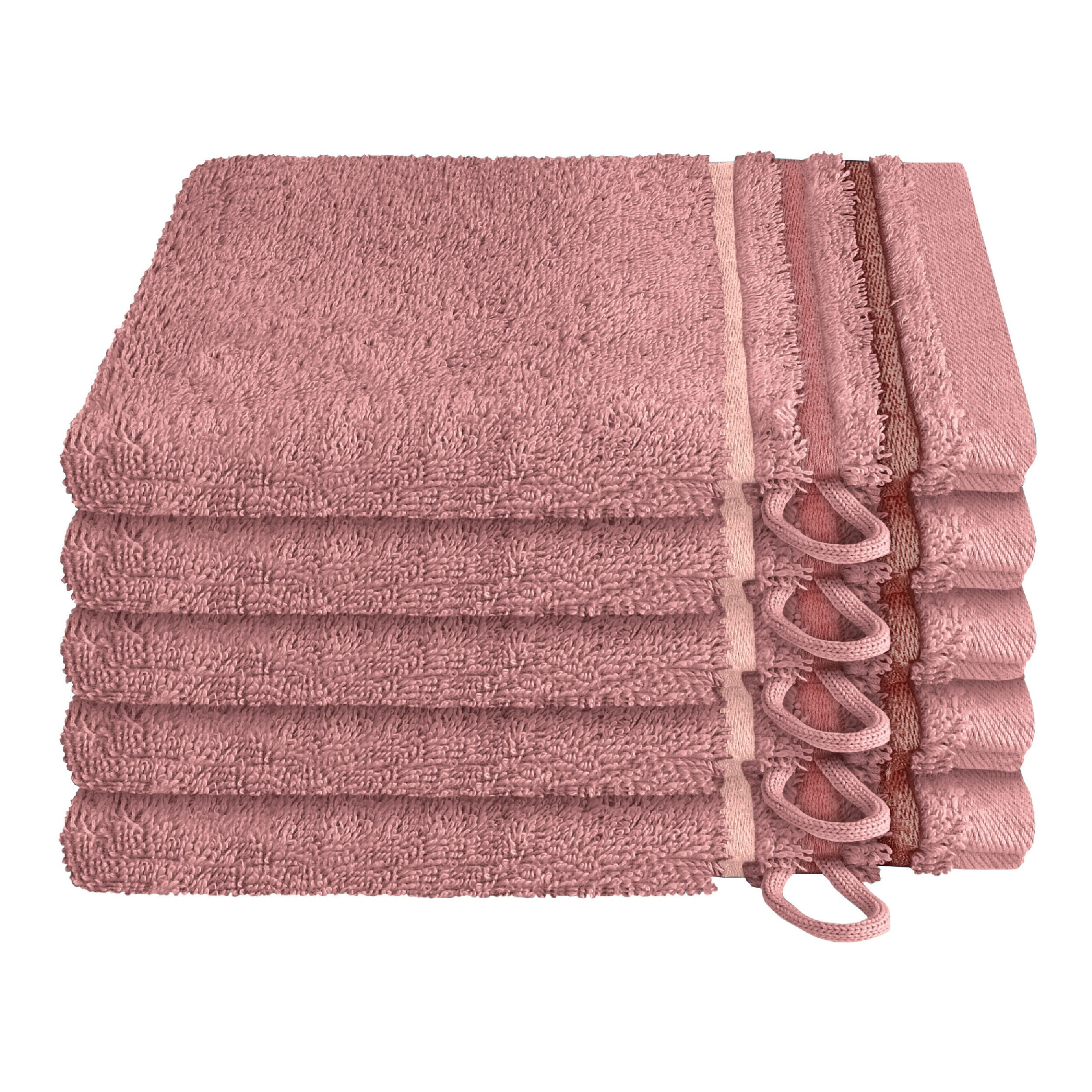 WASCHHANDSCHUHSET Skyline Color - 5-teilig - 16 x 22 cm - Altrosa - Altrosa, Textil (16/22cm) - SCHIESSER