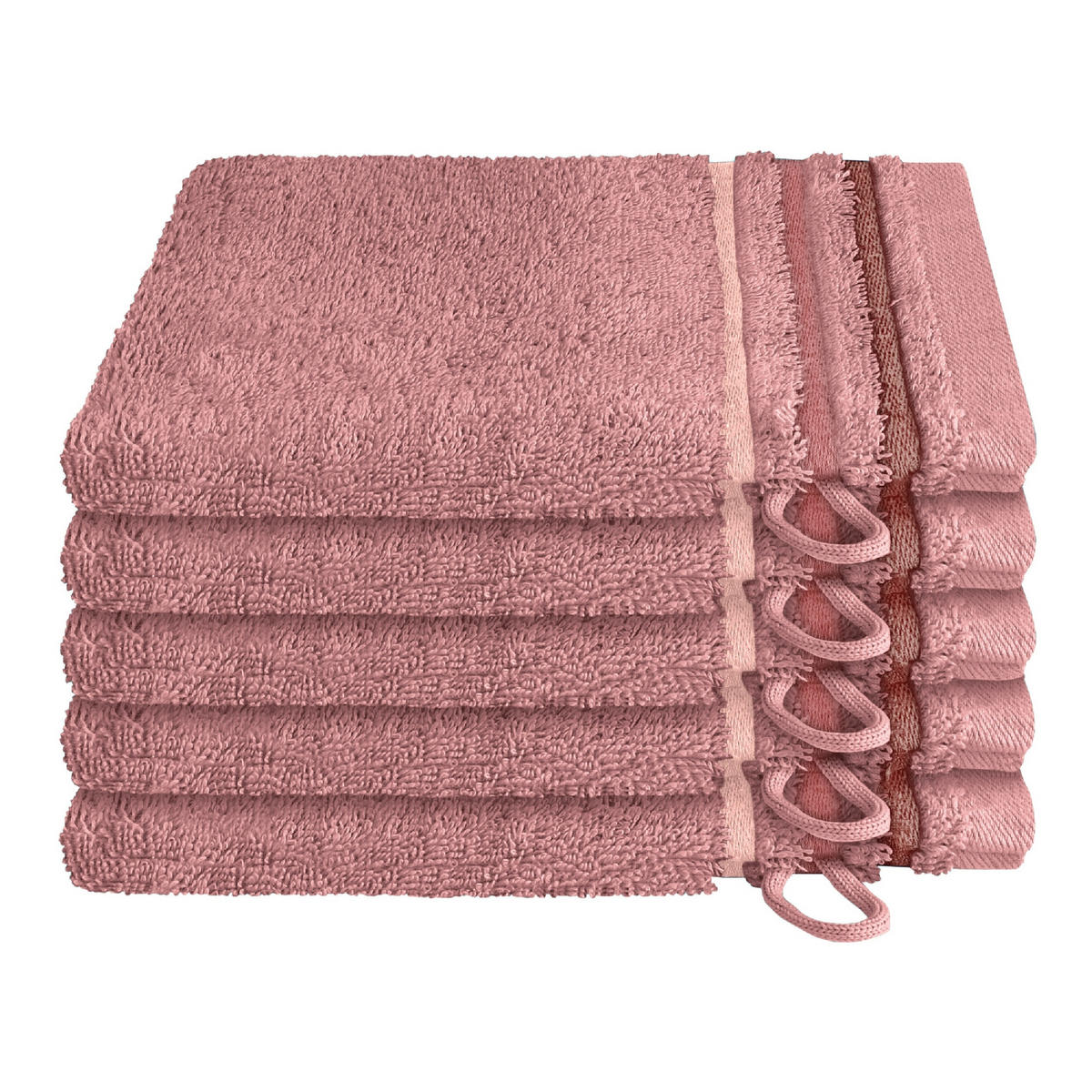 WASCHHANDSCHUHSET Skyline Color - 5-teilig - 16 x 22 cm - Altrosa - Altrosa, Textil (16/22cm) - SCHIESSER