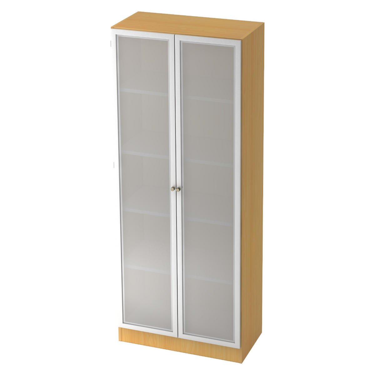 AKTENSCHRANK - 5 Ordnerhöhen 42/80/200,4 cm in Buchefarben/Milchglaß - Buchefarben, Holzwerkstoff (80/200.4/42cm) - bümö