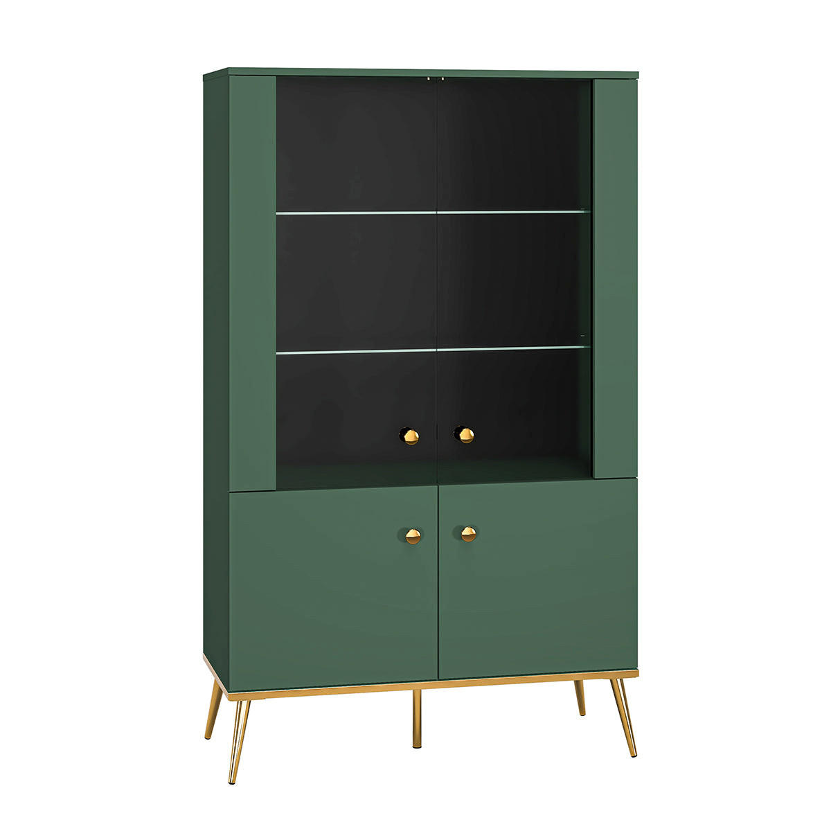 GESCHIRRSCHRANK Thalia Grün - Grün, Holzwerkstoff (92/152/40cm) - Petits-meubles