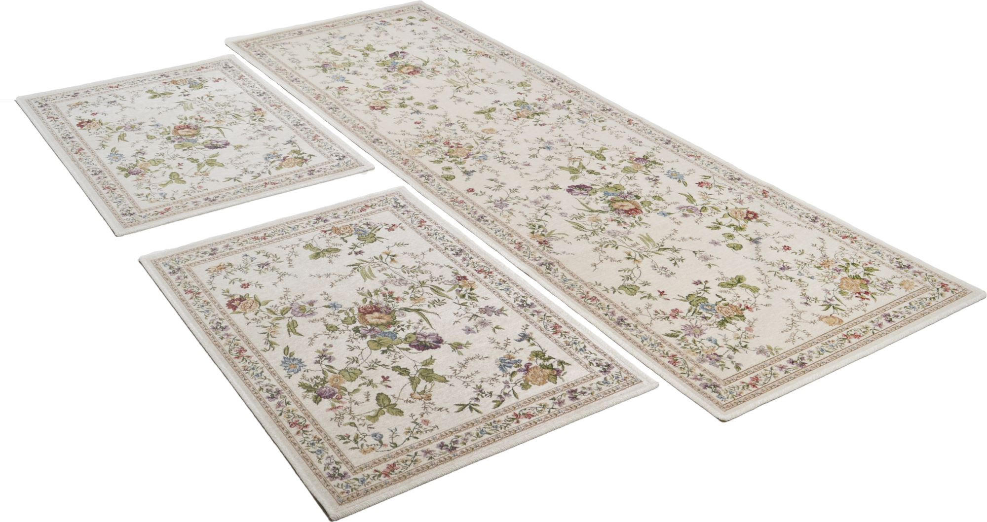 FLACHWEBTEPPICH Flomi Bettumrandung 70x400 cm - Creme, Textil (70/400cm) - THEKO