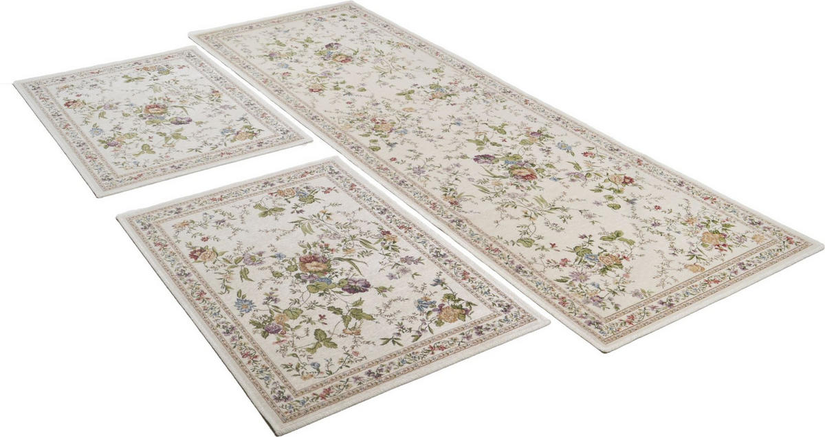 FLACHWEBTEPPICH Flomi Bettumrandung 70x400 cm - Creme, Textil (70/400cm) - THEKO